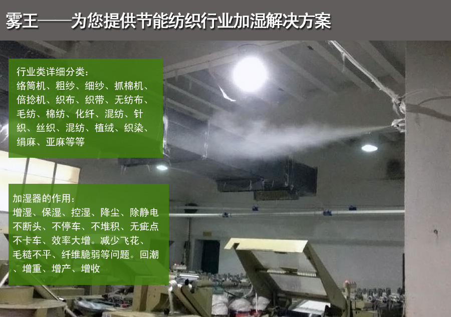 纺织二流体加湿解决方案 纺织二流体加湿解决方案